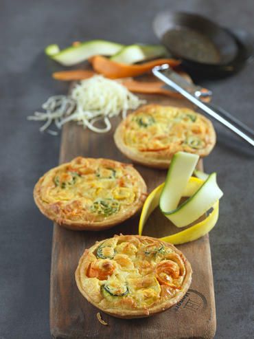 Petites tartes carottes et courgettes en fleurs Petites tartes carottes et courgettes en fleurs